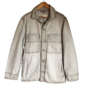 HAIKURE Distressed Workwear Old Black Denim Jacket Men’s Size S Made in Italy